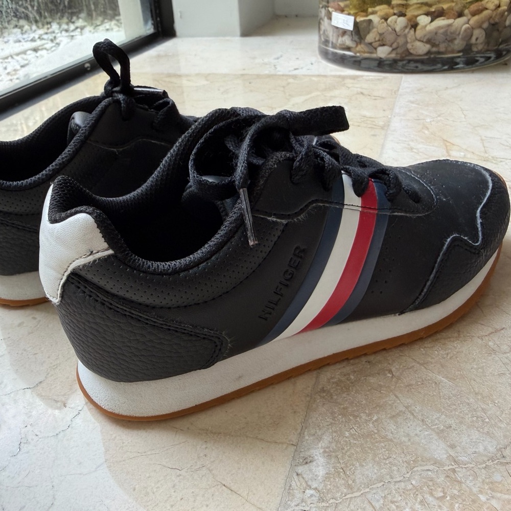 Tommy Hilfiger Black and Red Kids Sneakers